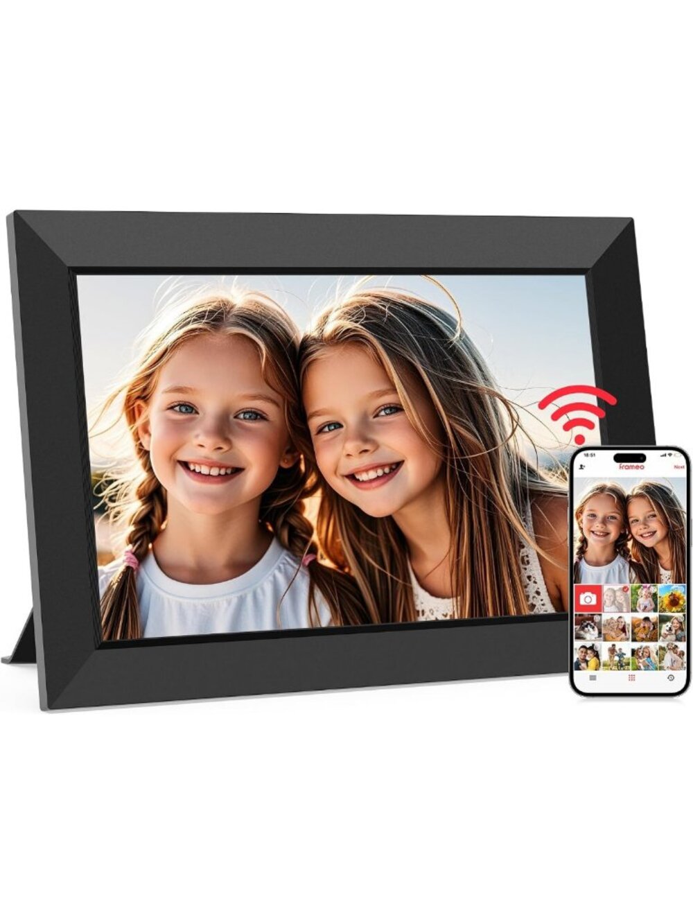 10.1" WiFi Digital Photo Frame - HD Touch Screen, 32GB Memory, Auto-Rotate